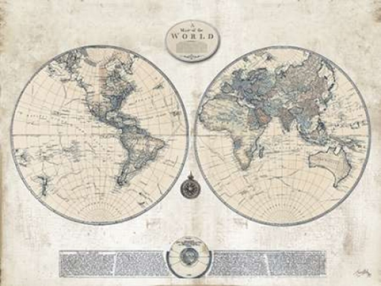 Whitewash Map Poster Print by Elizabeth Medley - Item # VARPDX8564QQ